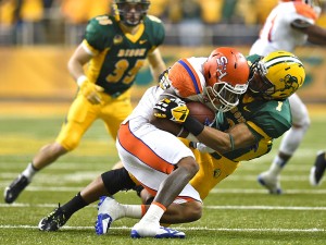 Chris Board built the reputation as a hard hitter on special teams last season. He also recovered the second half opening kickoff during the FCS Championship to give the Bison the ball to start the half.