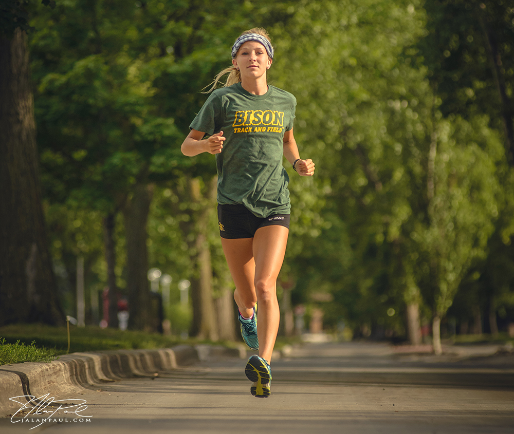 Moorhead, Minnesota native Taylor Janssen on the North Dakota State University Bison women's cross country runner