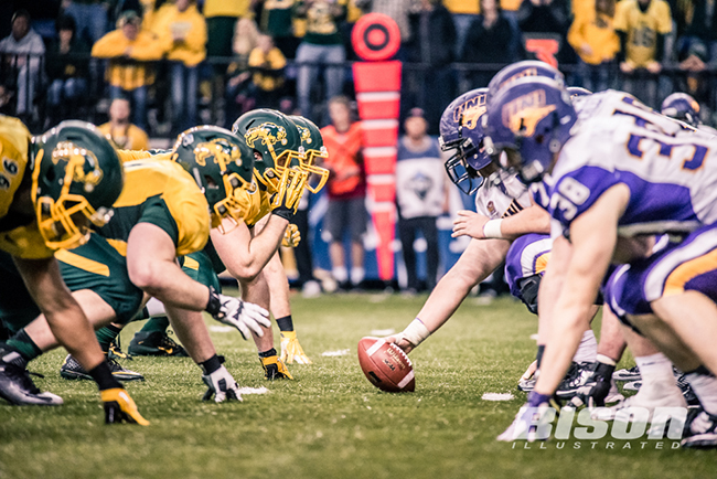North Dakota State Bison will look to control the line of scrimmage against the stingy defense of Richmond in the FCS Playoffs
