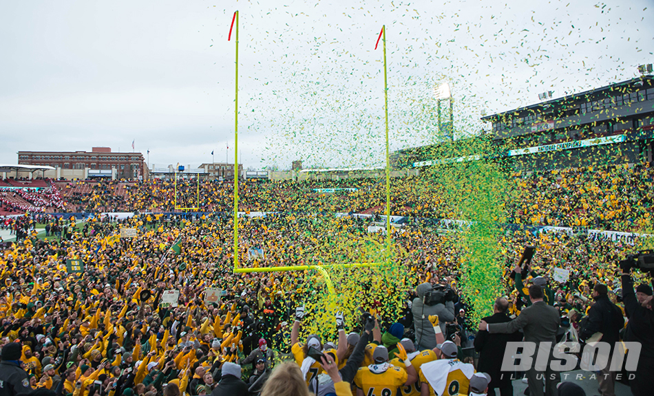 NDSU football and fans celebrate FCS Championship in Frisco, Texas