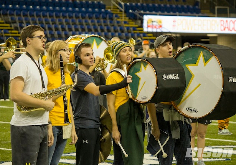 NDSU gold star marching band practice